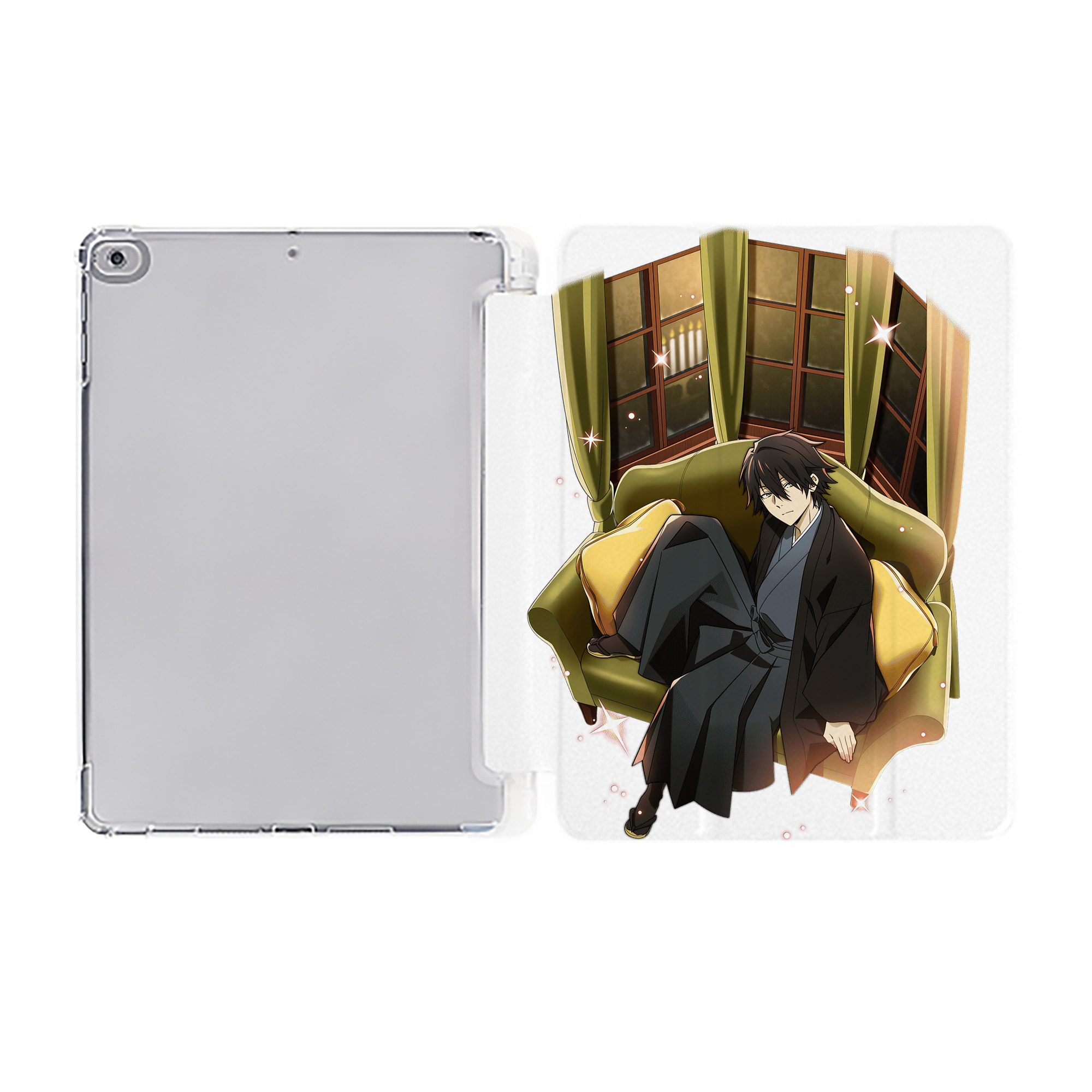 （画像用） 文豪ストレイドッグス Bungo Stray Dogs IPad ケース ペン収納付き 三つ折りスタンド PUレザー×シリコン 対応機種9.5/10.5/10.9インチ